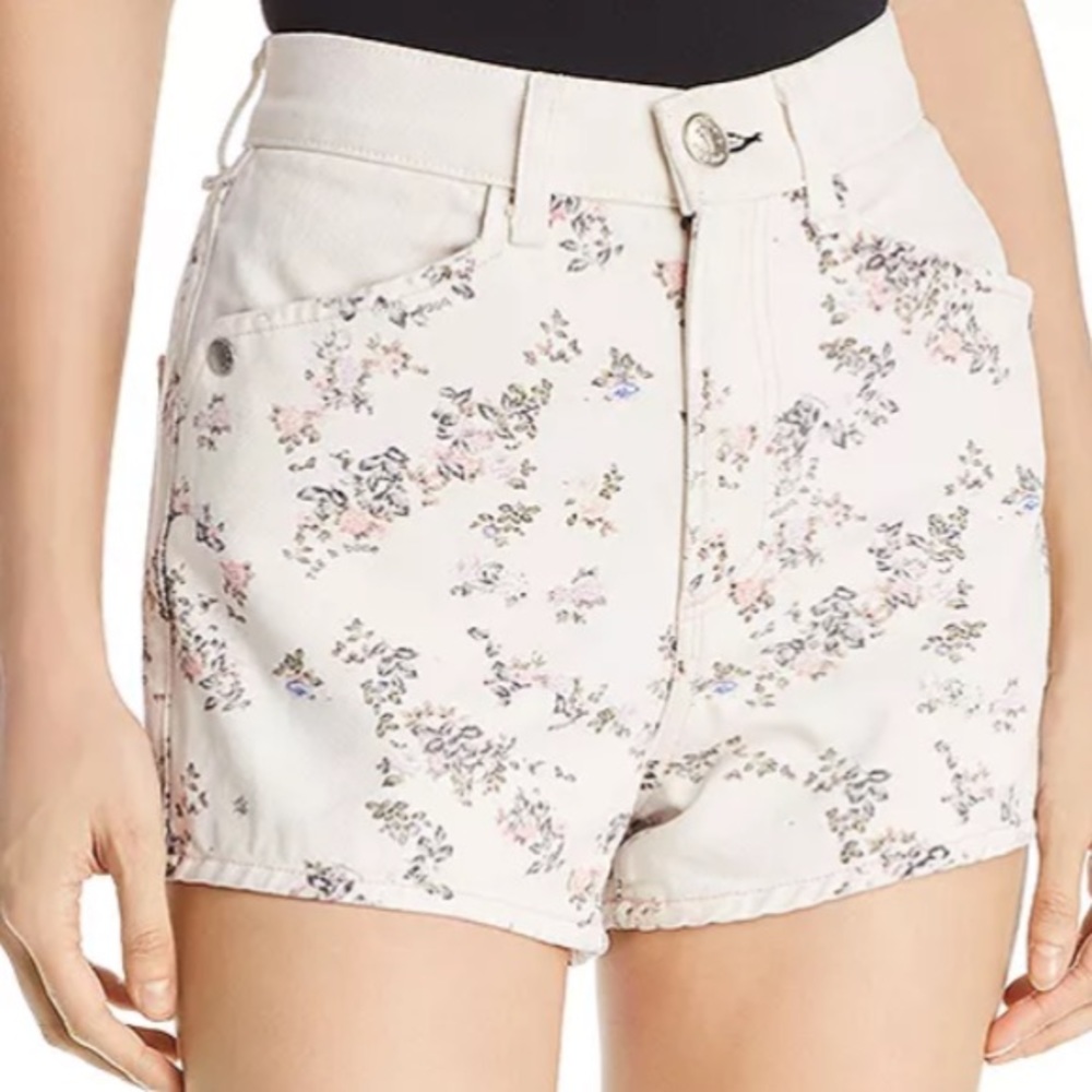 Rag & Bone Ellie Floral Print Denim Shorts